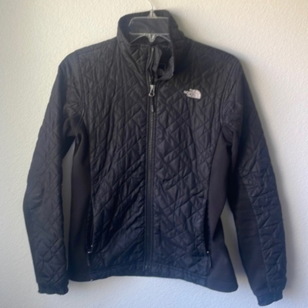 The North Face jacket black size Small quilted bikercore